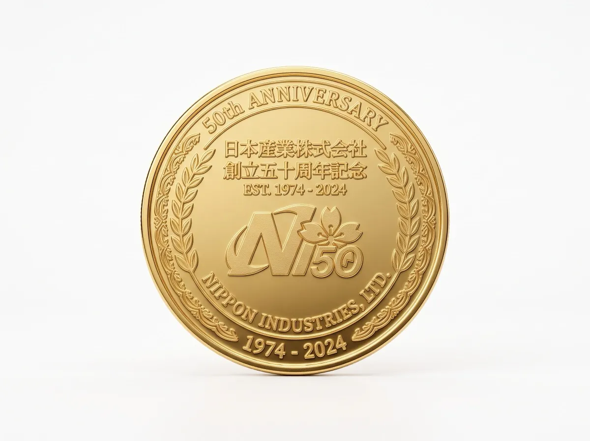 企業の周年記念メダル